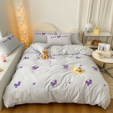 91家纺网 家纺一手货源 找家纺 潮邦 2025全新升级面料【奶小冻】春夏毛巾绣四件套 米妮鼠