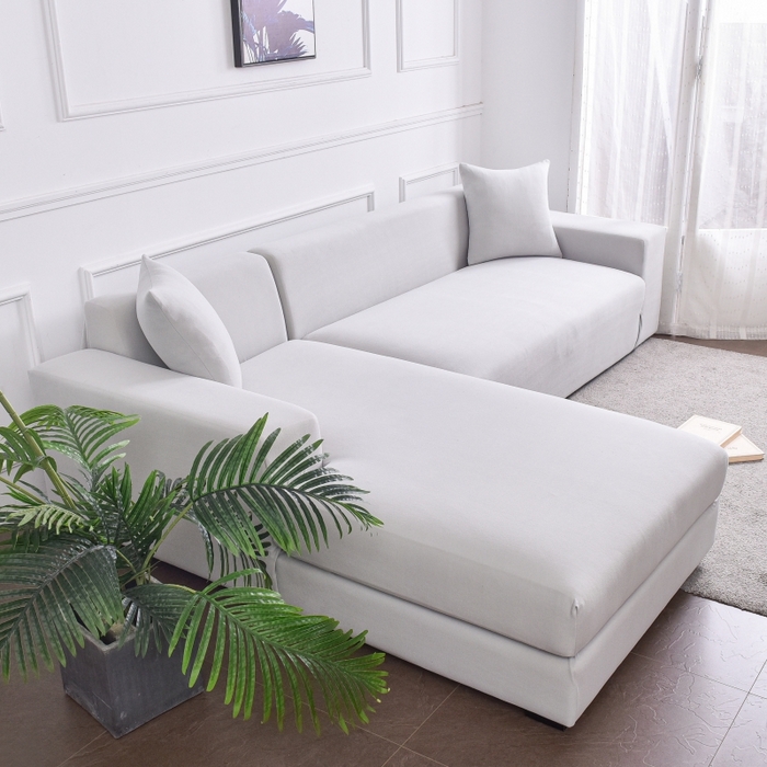 91家纺网 家纺一手货源 找家纺 飞翔家居2023新款德绒组合沙发套 浅灰色