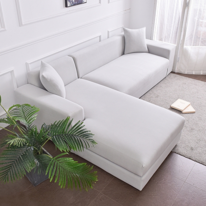 91家纺网 家纺一手货源 找家纺 飞翔家居2023新款德绒组合沙发套 浅灰色