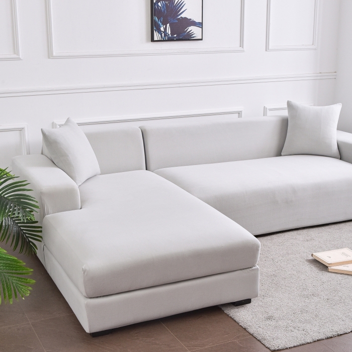 91家纺网 家纺一手货源 找家纺 飞翔家居2023新款德绒组合沙发套 浅灰色