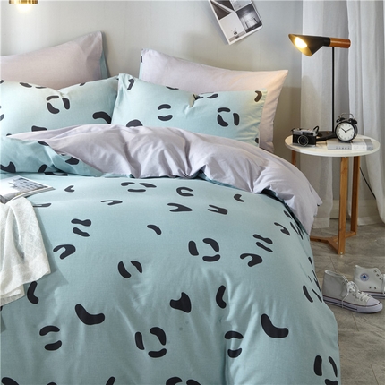 沐白家居2023大版全棉印花四件套 0小恋曲-绿