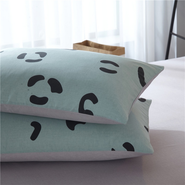 91家纺网 家纺一手货源 找家纺 沐白家居2023大版全棉印花四件套 0小恋曲-绿