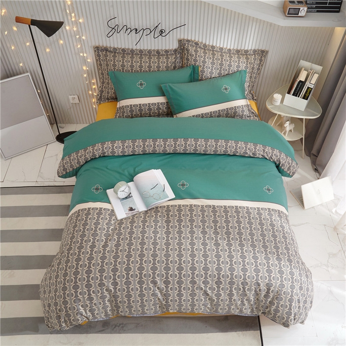 91家纺网 家纺一手货源 找家纺 沐白家居2023大版全棉印花四件套 2戴维森