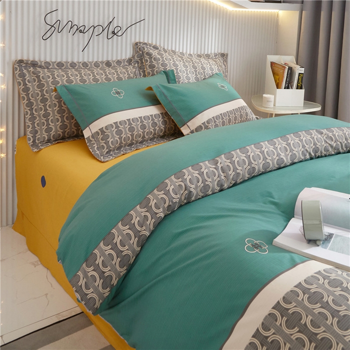 91家纺网 家纺一手货源 找家纺 沐白家居2023大版全棉印花四件套 2戴维森