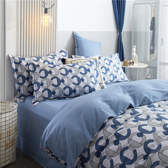 91家纺网 家纺一手货源 找家纺 沐白家居2023大版全棉印花四件套 2古奈