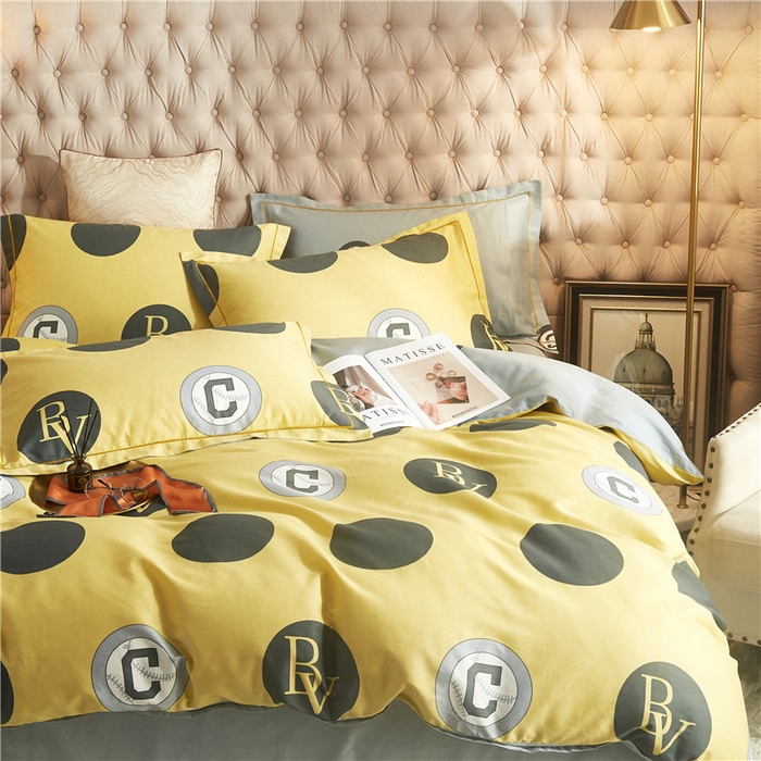 91家纺网 家纺一手货源 找家纺 沐白家居2023大版全棉印花四件套 2极简