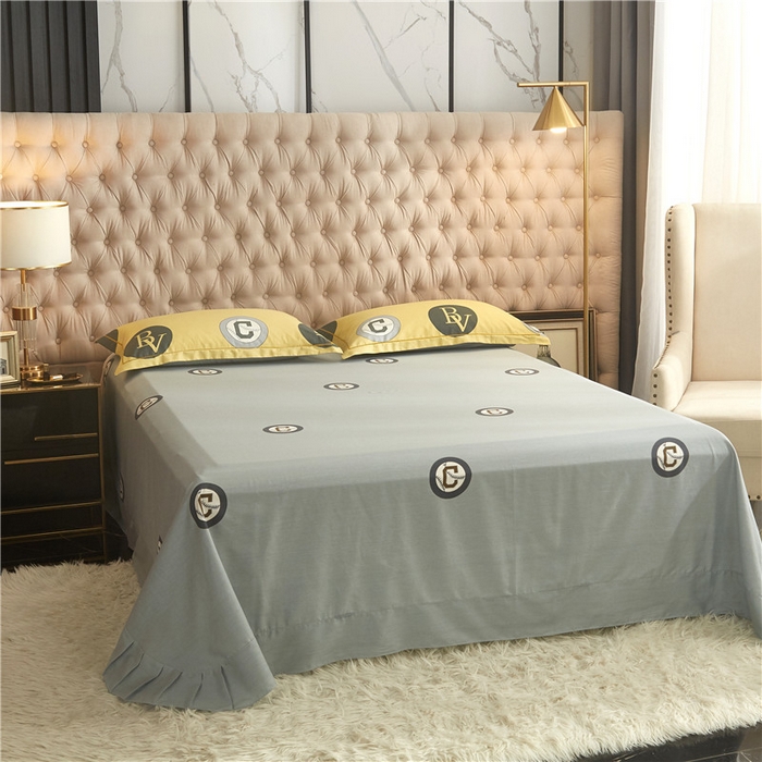 91家纺网 家纺一手货源 找家纺 沐白家居2023大版全棉印花四件套 2极简