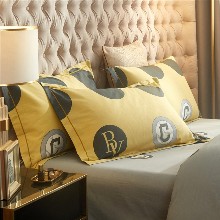 91家纺网 家纺一手货源 找家纺 沐白家居2023大版全棉印花四件套 2极简