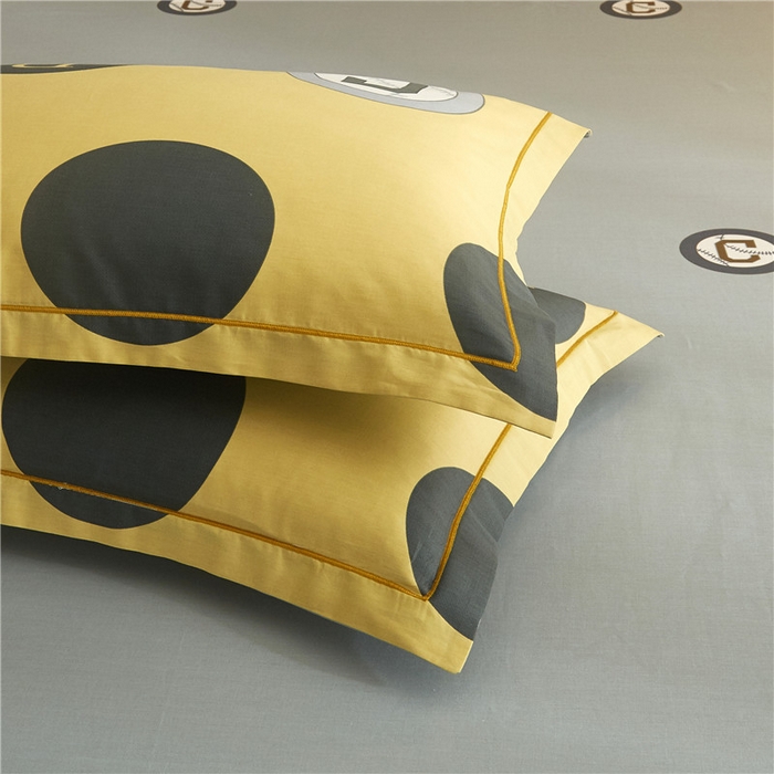 91家纺网 家纺一手货源 找家纺 沐白家居2023大版全棉印花四件套 2极简