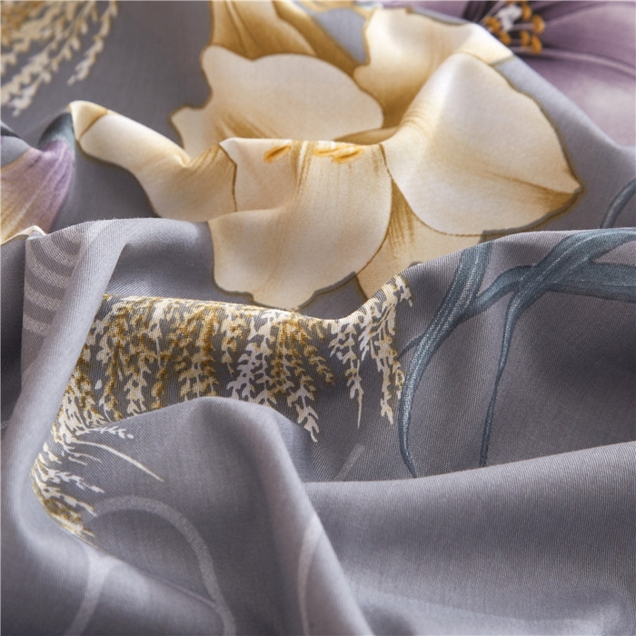 91家纺网 家纺一手货源 找家纺 沐白家居2023大版全棉印花四件套 2莱茵春色-灰