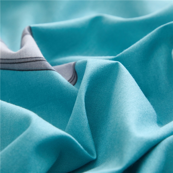 91家纺网 家纺一手货源 找家纺 沐白家居2023大版全棉印花四件套 2两小无猜-绿