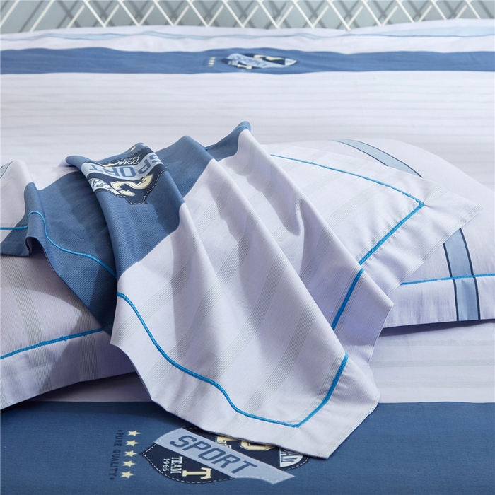 91家纺网 家纺一手货源 找家纺 沐白家居2023大版全棉印花四件套 2两小无猜-绿