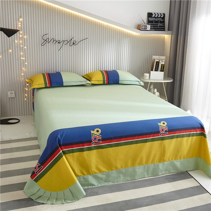 91家纺网 家纺一手货源 找家纺 沐白家居2023大版全棉印花四件套 2青春纪念册-黄