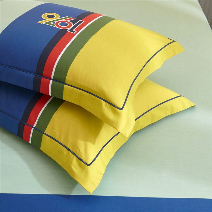 91家纺网 家纺一手货源 找家纺 沐白家居2023大版全棉印花四件套 2青春纪念册-黄