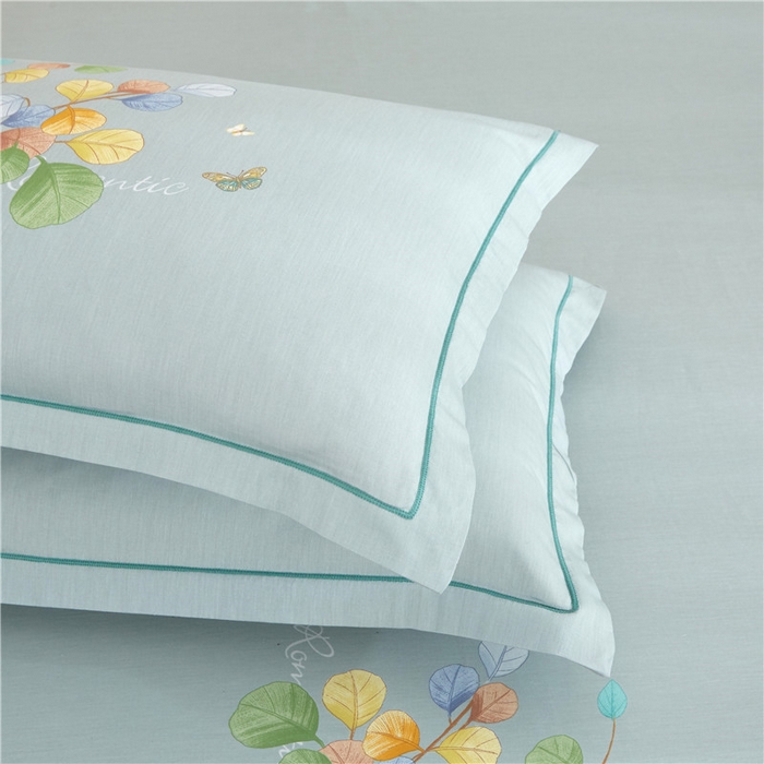 91家纺网 家纺一手货源 找家纺 沐白家居2023大版全棉印花四件套 2琼枝玉叶-紫