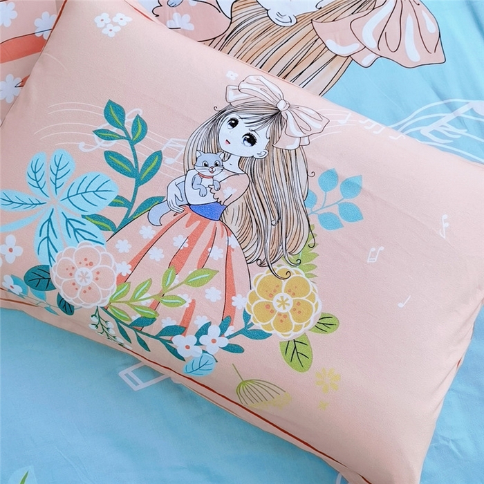 91家纺网 家纺一手货源 找家纺 沐白家居2023大版全棉印花四件套 2甜心公主