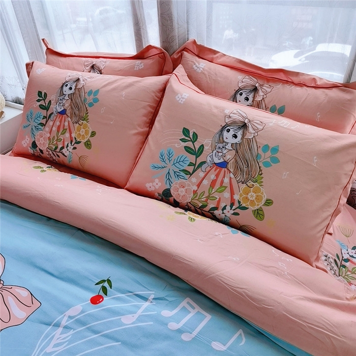 91家纺网 家纺一手货源 找家纺 沐白家居2023大版全棉印花四件套 2甜心公主