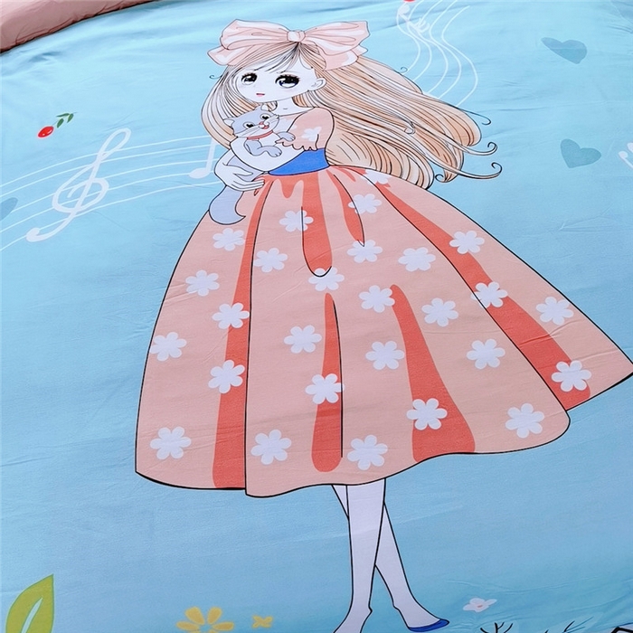 91家纺网 家纺一手货源 找家纺 沐白家居2023大版全棉印花四件套 2甜心公主