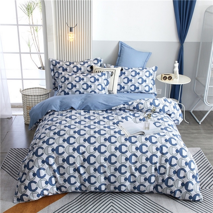 91家纺网 家纺一手货源 找家纺 沐白家居2023大版全棉印花四件套 2古奈