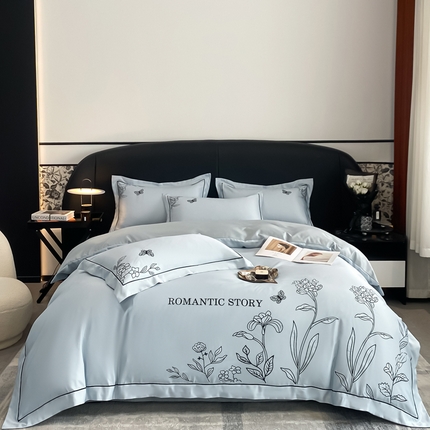 91家纺网 家纺一手货源 找家纺 （总）金阳光  2023新款大版刺绣水洗真丝花漾系列