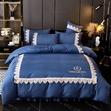 91家纺网 家纺一手货源 找家纺 （总）莉莉安 2025新款花边刺绣亲肤磨毛四件套梦境系列