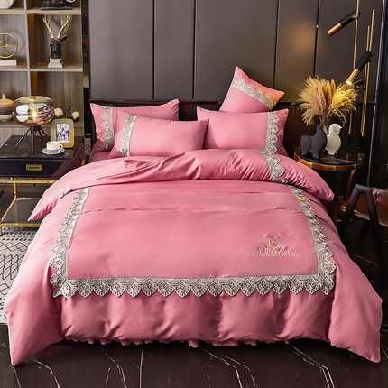 91家纺网 家纺一手货源 找家纺 （总）莉莉安 2025新款花边刺绣亲肤磨毛四件套梦境系列