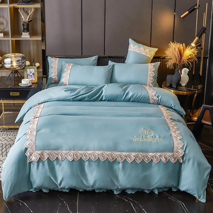 91家纺网 家纺一手货源 找家纺 （总）莉莉安 2025新款花边刺绣亲肤磨毛四件套梦境系列