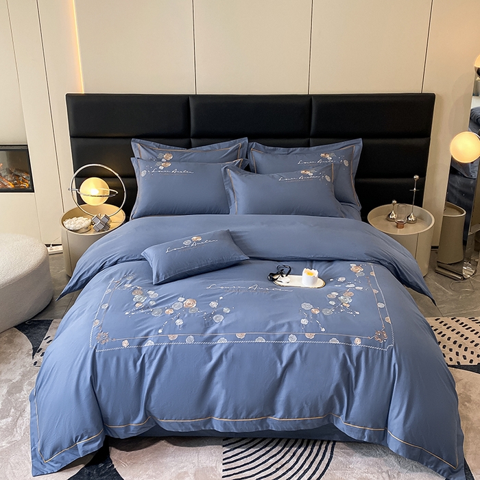 91家纺网 家纺一手货源 找家纺 （总）绒世界2024新款全棉刺绣烟雨系列四件套