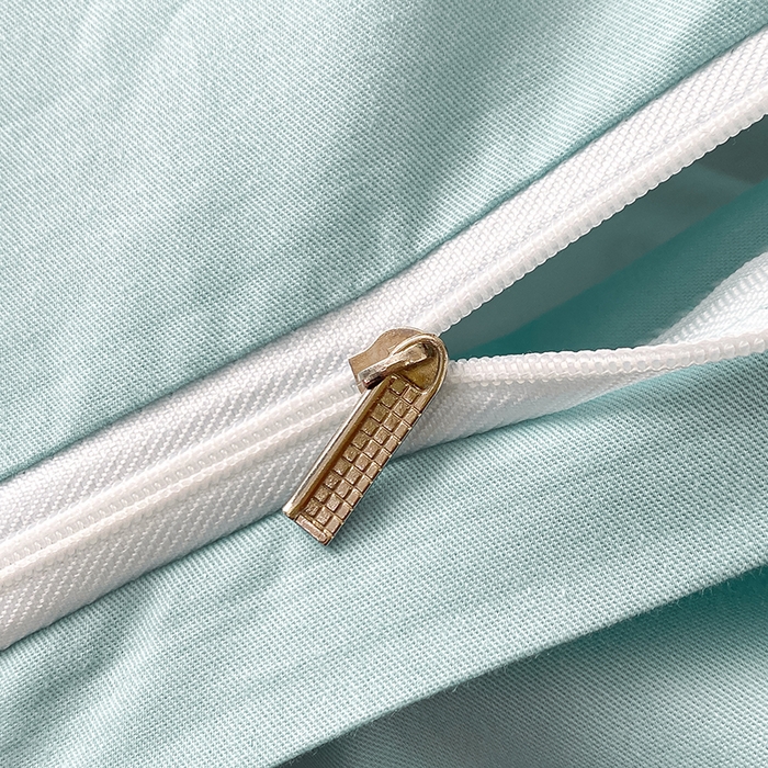 91家纺网 家纺一手货源 找家纺 绒世界2024新款全棉刺绣烟雨系列四件套 一袭烟雨-奶油绿