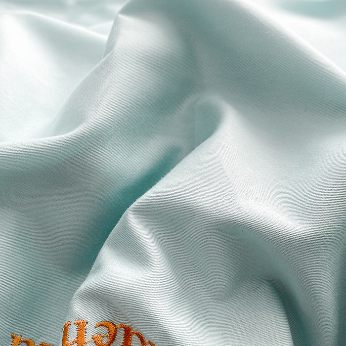 91家纺网 家纺一手货源 找家纺 绒世界2024新款全棉刺绣烟雨系列四件套 一袭烟雨-奶油绿