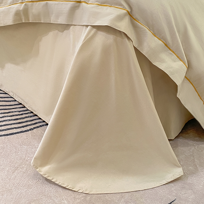 91家纺网 家纺一手货源 找家纺 绒世界2024新款全棉刺绣烟雨系列四件套 一袭烟雨-香槟金