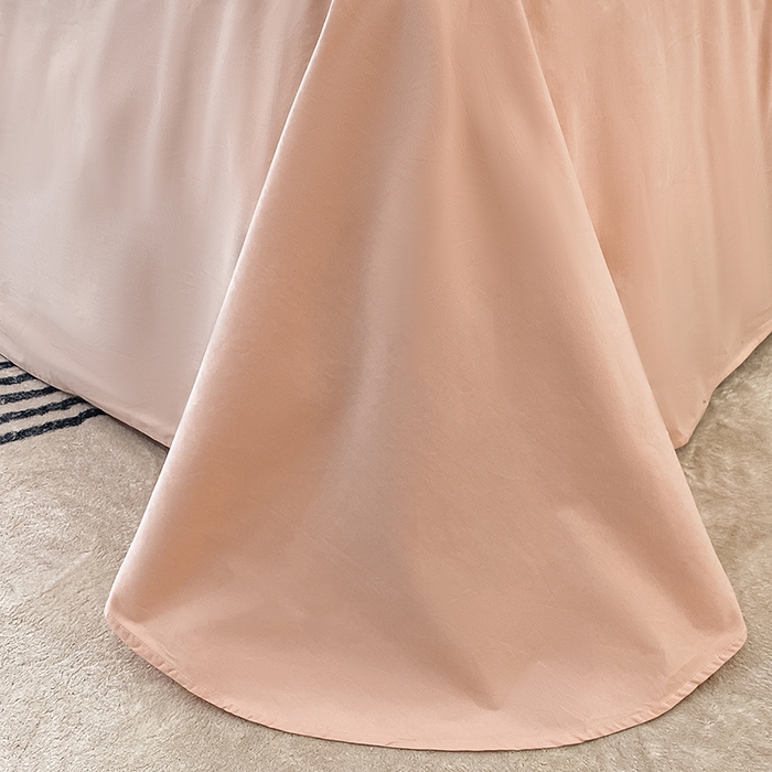 91家纺网 家纺一手货源 找家纺 绒世界2024新款全棉刺绣烟雨系列四件套 一袭烟雨-香蜜粉