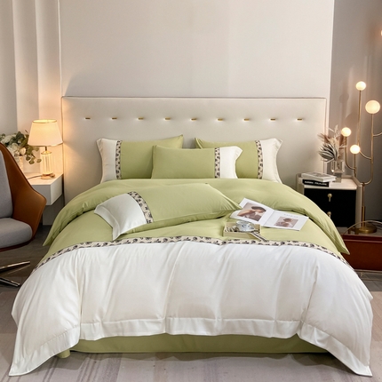 91家纺网 家纺一手货源 找家纺 （总）欧冠 2023新款水洗棉麻印花四件套-简爱系列