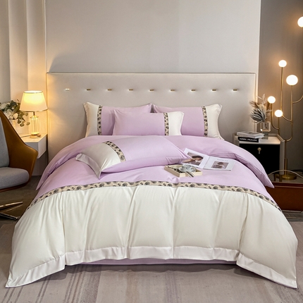 91家纺网 家纺一手货源 找家纺 （总）欧冠 2023新款水洗棉麻印花四件套-简爱系列