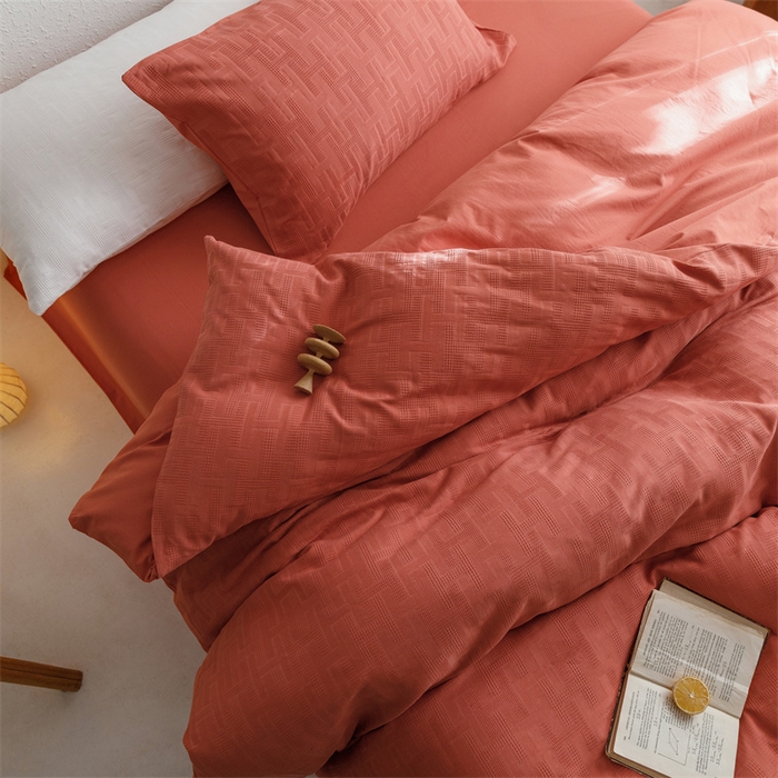 91家纺网 家纺一手货源 找家纺 瑞米家居2023新款A类华夫格四件套-爱尚-迷之恋 爱尚-海棠红