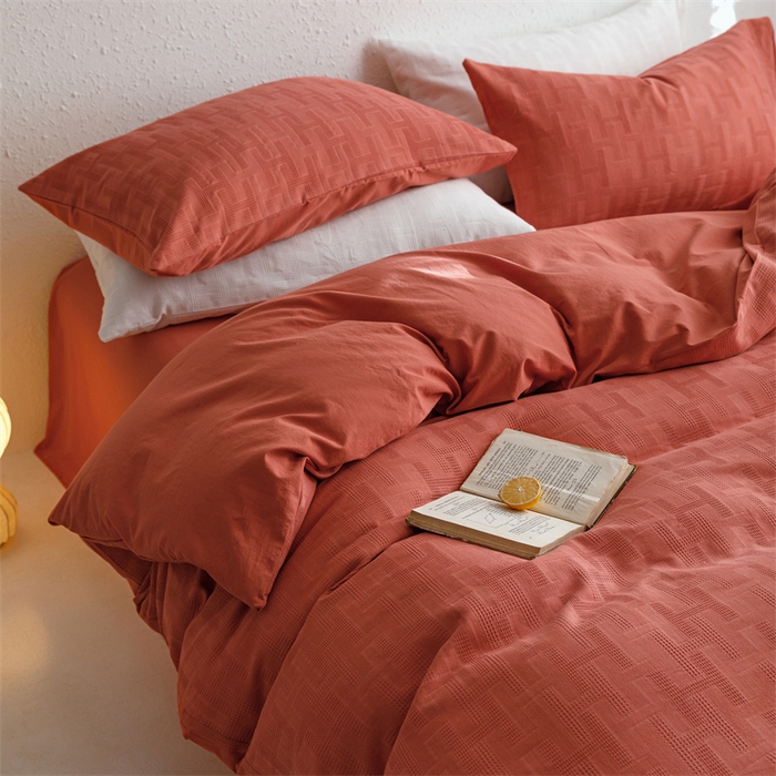 91家纺网 家纺一手货源 找家纺 瑞米家居2023新款A类华夫格四件套-爱尚-迷之恋 爱尚-海棠红