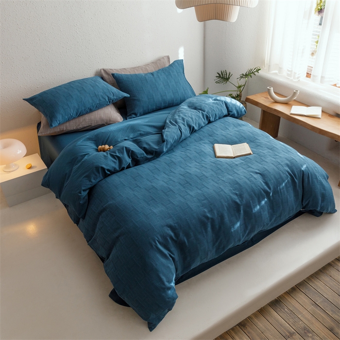 91家纺网 家纺一手货源 找家纺 瑞米家居2023新款A类华夫格四件套-爱尚-迷之恋 爱尚-孔雀兰