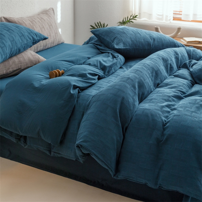 91家纺网 家纺一手货源 找家纺 瑞米家居2023新款A类华夫格四件套-爱尚-迷之恋 爱尚-孔雀兰