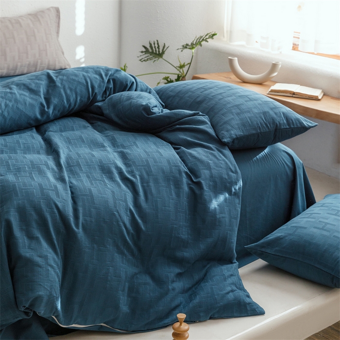 91家纺网 家纺一手货源 找家纺 瑞米家居2023新款A类华夫格四件套-爱尚-迷之恋 爱尚-孔雀兰