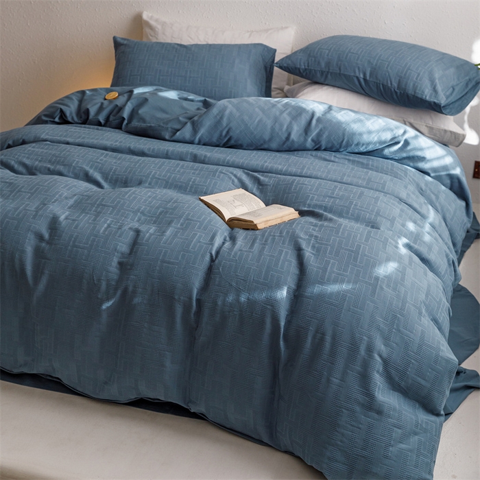 91家纺网 家纺一手货源 找家纺 瑞米家居2023新款A类华夫格四件套-爱尚-迷之恋 爱尚-兰色