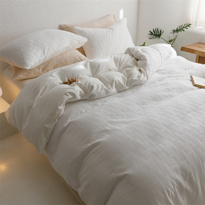 91家纺网 家纺一手货源 找家纺 瑞米家居2023新款A类华夫格四件套-爱尚-迷之恋 爱尚-落水白