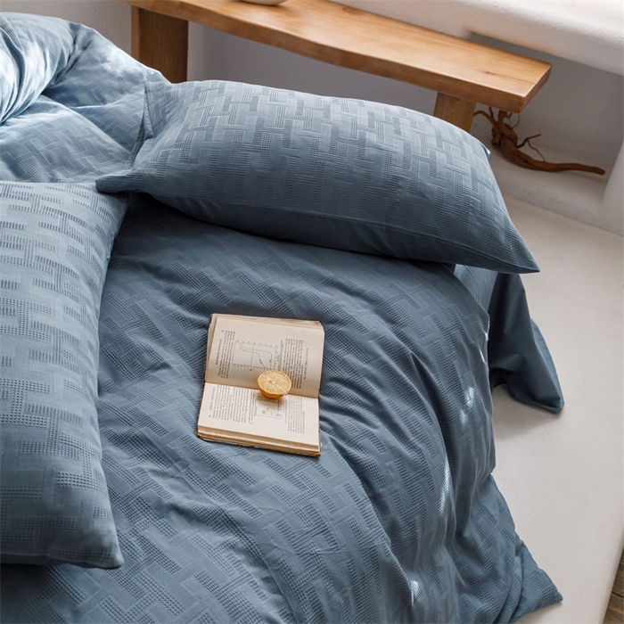 91家纺网 家纺一手货源 找家纺 瑞米家居2023新款A类华夫格四件套-爱尚-迷之恋 爱尚-兰色