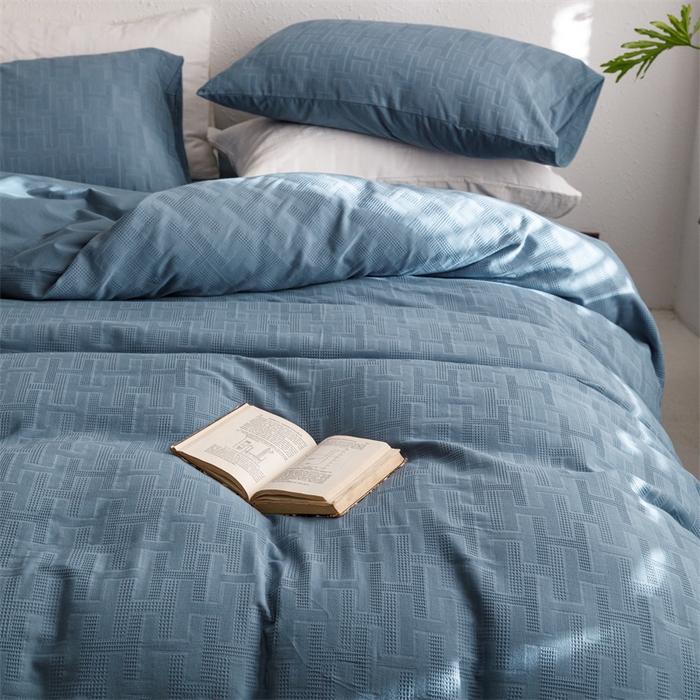 91家纺网 家纺一手货源 找家纺 瑞米家居2023新款A类华夫格四件套-爱尚-迷之恋 爱尚-兰色