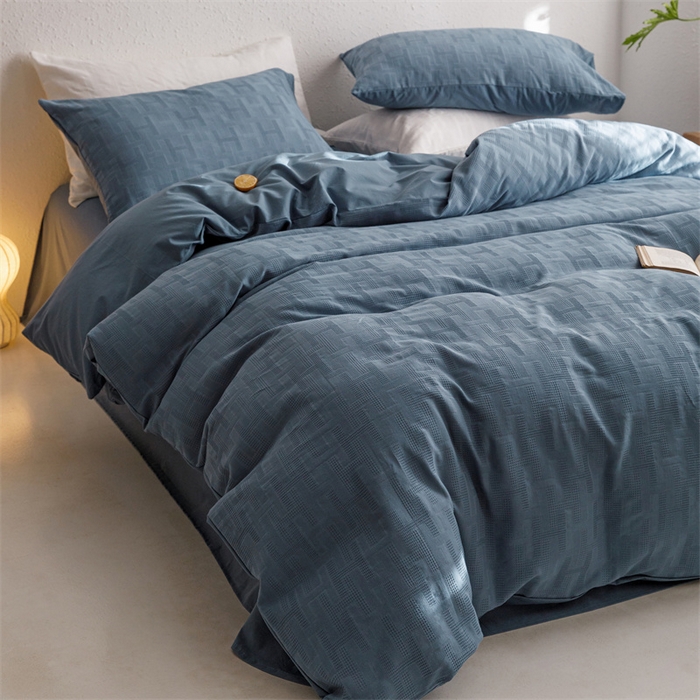 91家纺网 家纺一手货源 找家纺 瑞米家居2023新款A类华夫格四件套-爱尚-迷之恋 爱尚-兰色