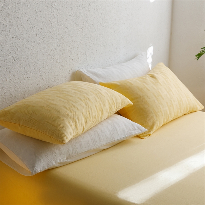 91家纺网 家纺一手货源 找家纺 瑞米家居2023新款A类华夫格四件套-爱尚-迷之恋 爱尚-柠檬黄