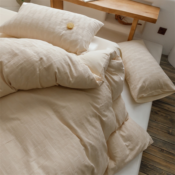 91家纺网 家纺一手货源 找家纺 瑞米家居2023新款A类华夫格四件套-爱尚-迷之恋 爱尚-米色