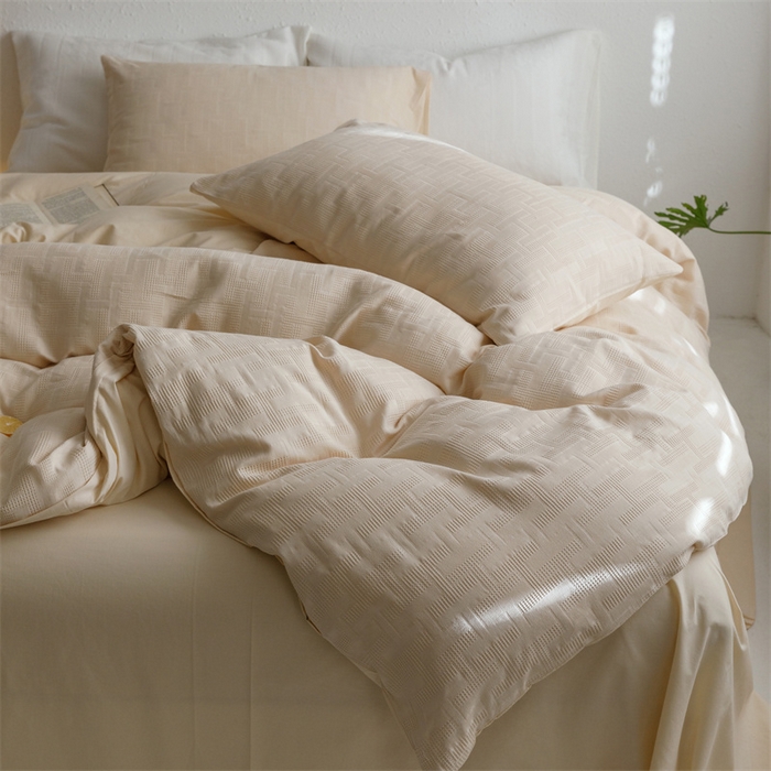 91家纺网 家纺一手货源 找家纺 瑞米家居2023新款A类华夫格四件套-爱尚-迷之恋 爱尚-米色