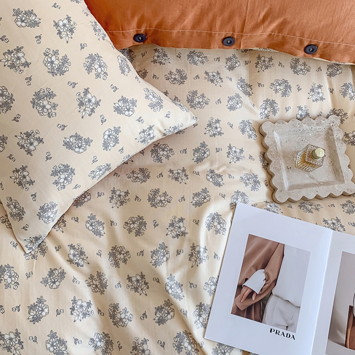 91家纺网 家纺一手货源 找家纺 澳萝拉2023新款40支双层纱纽扣款四件套  小薇