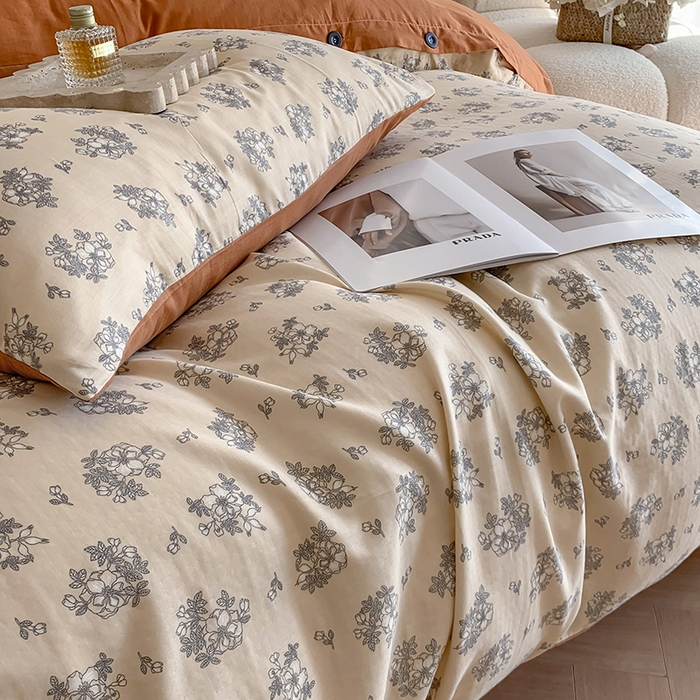 91家纺网 家纺一手货源 找家纺 澳萝拉2023新款40支双层纱纽扣款四件套  小薇