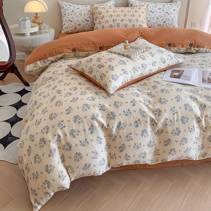 91家纺网 家纺一手货源 找家纺 澳萝拉2023新款40支双层纱纽扣款四件套  小薇